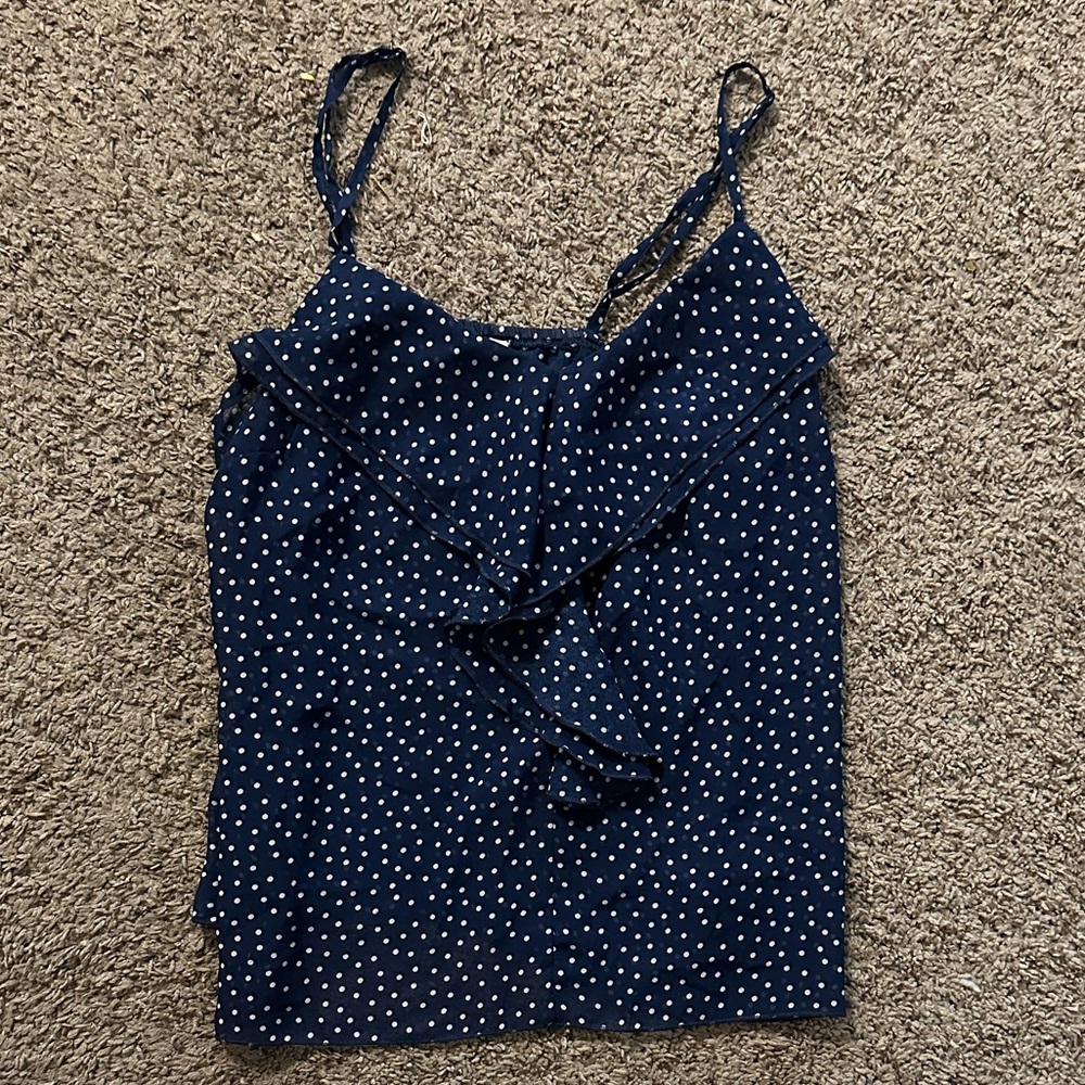 Women's Navy Polka Dot Top